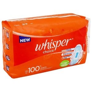 Whisper Choice Ultra Sanitary Napkin XL With Wings, 20 N